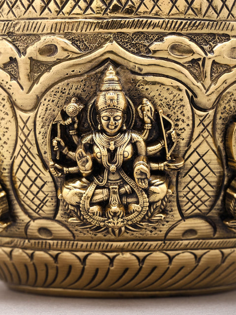 6" Superfine Ashtalakshmi Ritual Kalash in Brass