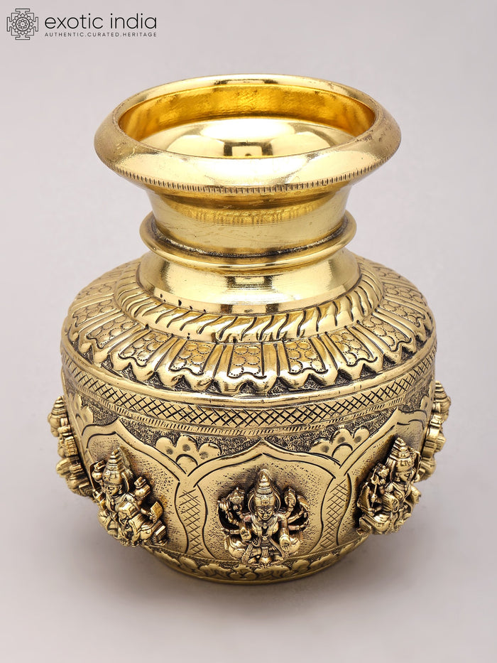 5" Brass Superfine Ashtalakshmi Kalash