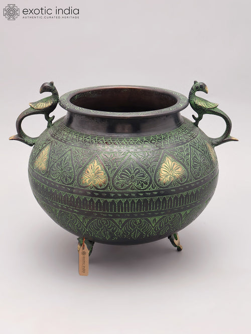 14" Pot Design Brass Planter for Home Decor