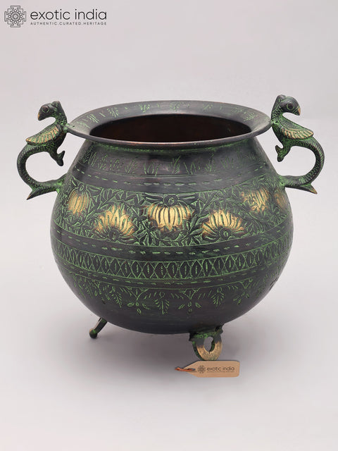 12" Designer Brass Planter