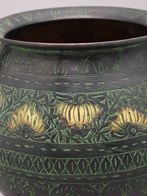 12" Designer Brass Planter