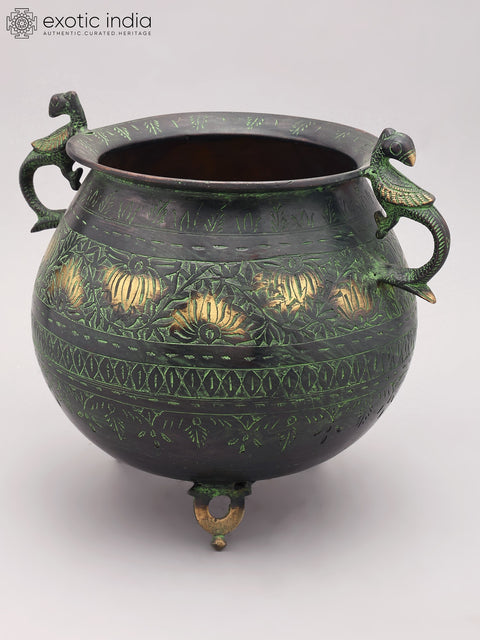 12" Designer Brass Planter