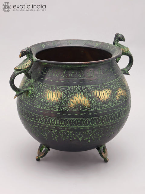 12" Designer Brass Planter