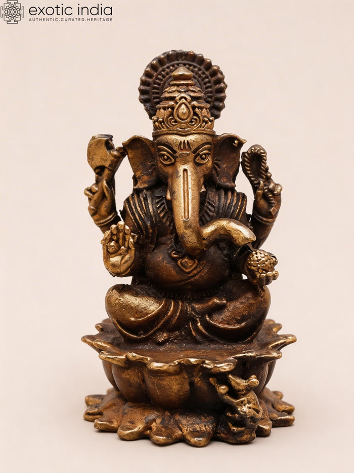 2" Blessing Lord Ganesha Handmade Copper Statue