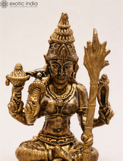2" Small Goddess Rajarajeshvari (Tripura Sundari) | Copper Idol