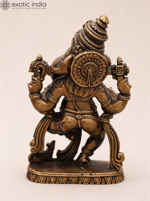3" Small Side Face Dancing Ganesha | Copper Statue