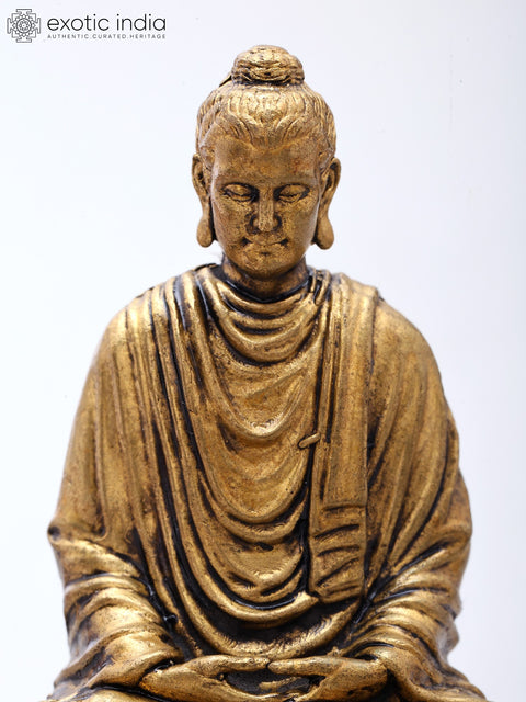 2" Small Meditating Buddha Seated on Lotus | Copper Idol