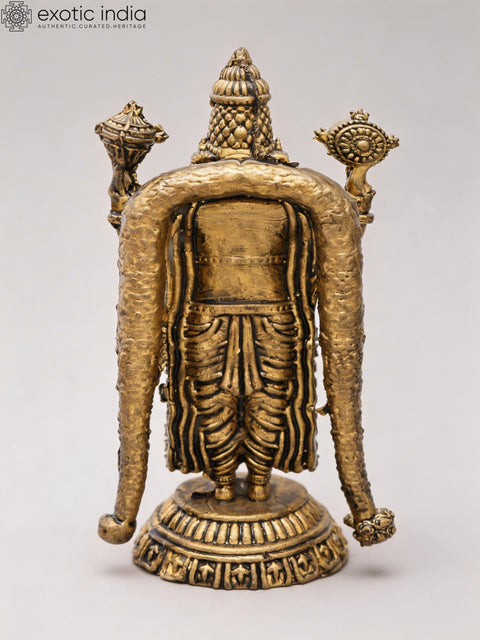 3" Small Lord Tirupati Balaji (Venkateshvara) | Copper Statue