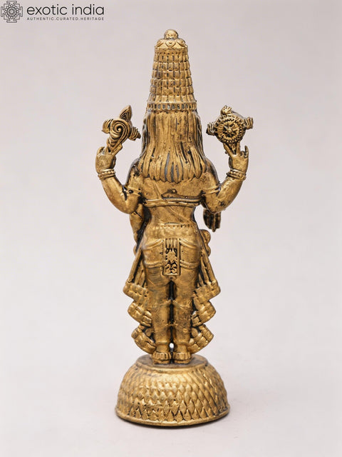 4" Small Lord Tirupati Balaji (Venkateshvara) | Copper Idol