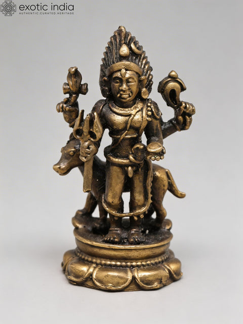 2" Small Lord Shiva as Bhairava | Copper Statue