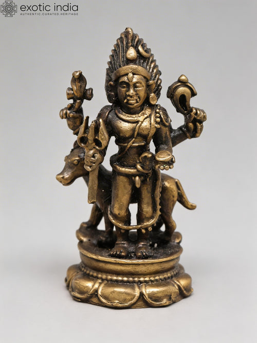 2" Lord Shiva Bhairava Handmade Copper Statue