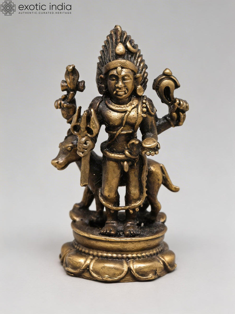 2" Lord Shiva Bhairava Handmade Copper Statue