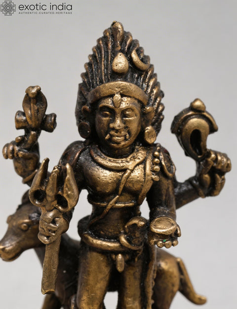2" Small Lord Shiva as Bhairava | Copper Statue