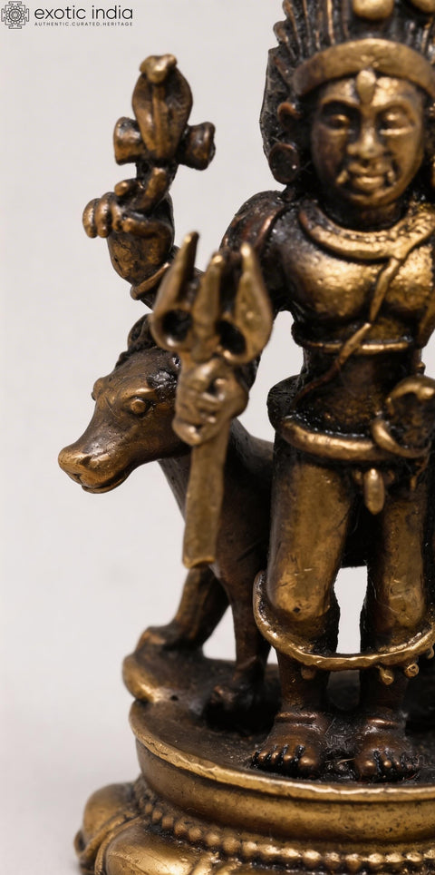 2" Small Lord Shiva as Bhairava | Copper Statue