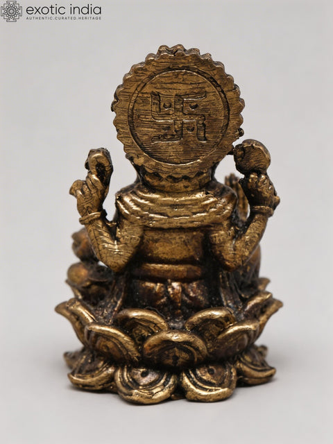 Small Four Armed Blessing Lord Ganesha | Copper Statue
