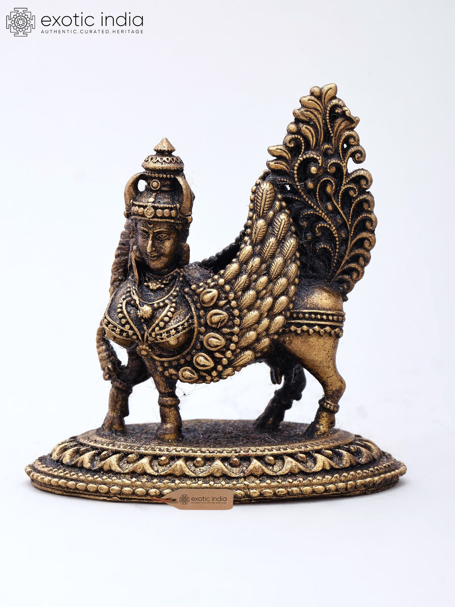 Small Goddess Kamadhenu Wish Fulfilling Cow Copper Statue