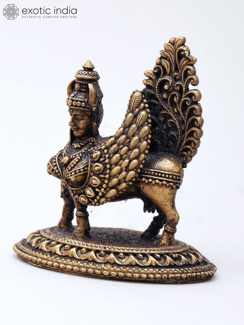 Small Goddess Kamadhenu - Wish Fulfilling Cow | Copper Statue