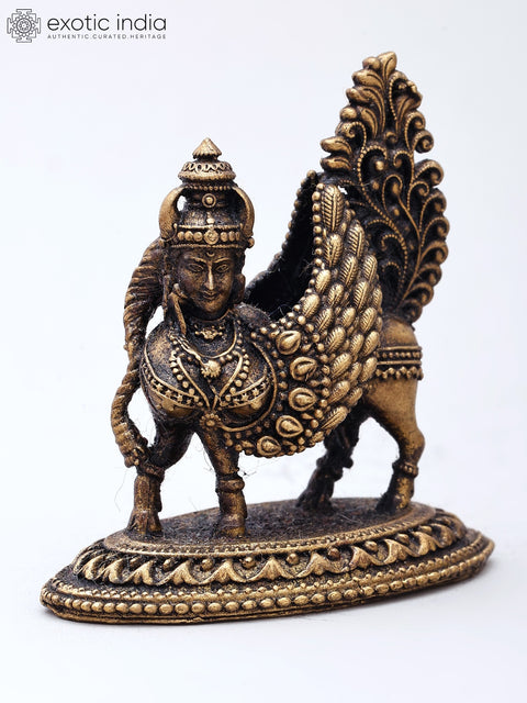 Small Goddess Kamadhenu - Wish Fulfilling Cow | Copper Statue