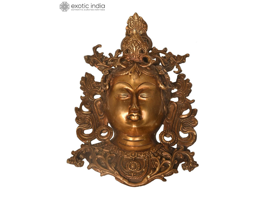 11" Goddess Tara Brass Wall Hanging Mask for Pooja
