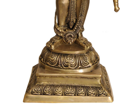 42" Large Size Lord Vishnu In Brass | Handmade | Made In India