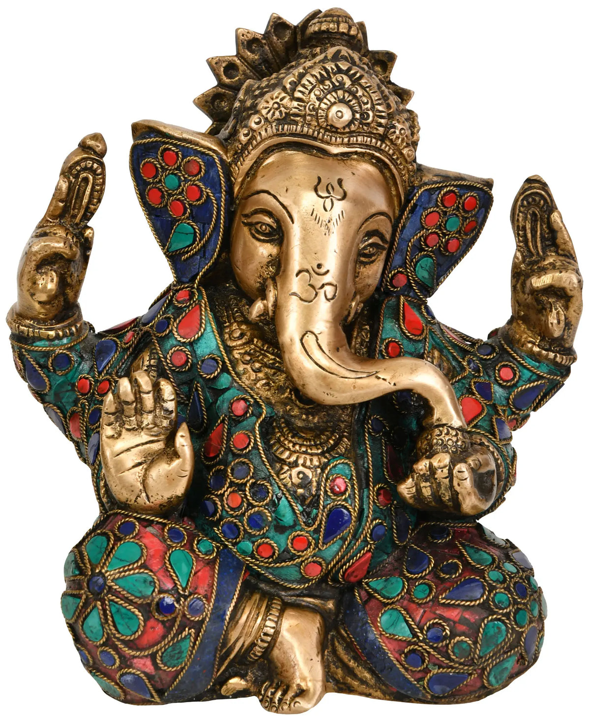 6" Lord Ganesha In Brass | Handmade | Made In India
