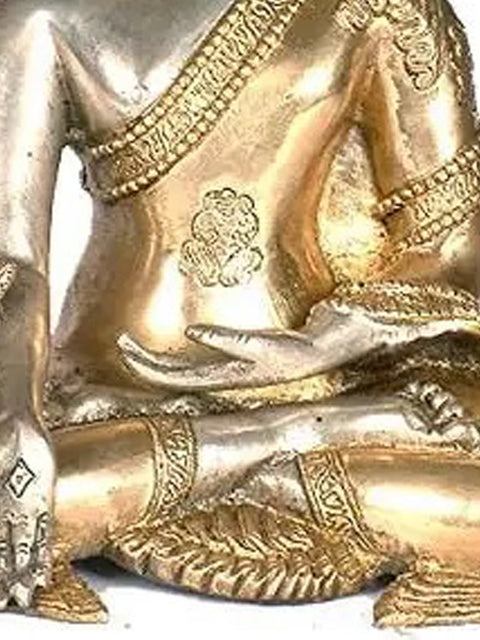 10" Tibetan Buddhist Deity- The Cosmic Doctor Bhaishajyaguru (Medicine Buddha) In Brass | Handmade | Made In India