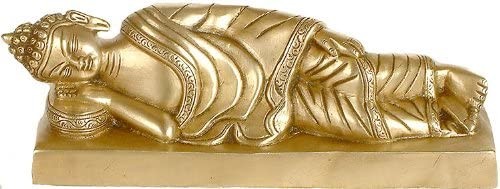 7" Mahaparinirvana Buddha Handmade Brass Statue