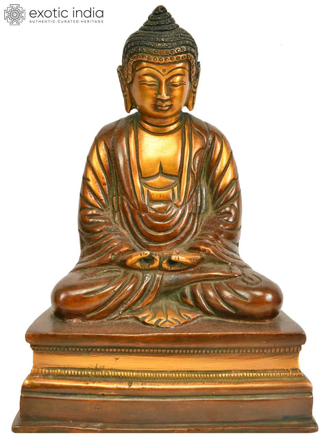 8" Japanese Buddhist - Lord Buddha in Meditation In Brass | Handmade | Made In India
