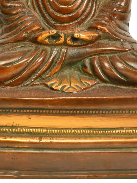 8" Japanese Buddhist - Lord Buddha in Meditation In Brass | Handmade | Made In India
