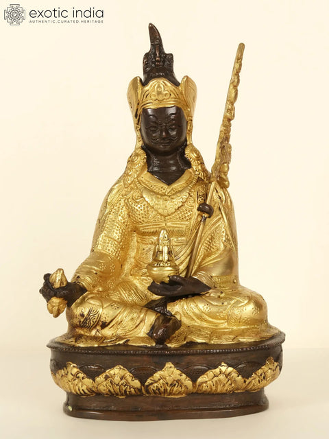 8" Tibetan Buddhist Deity Guru Padmasambhava In Brass | Handmade | Made In India