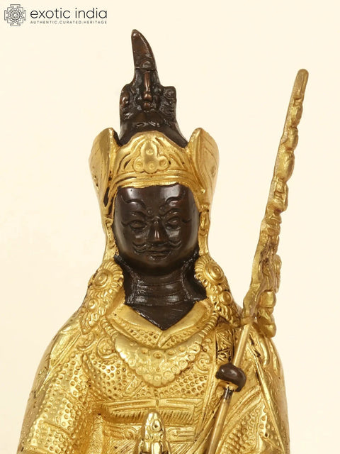 8" Tibetan Buddhist Deity Guru Padmasambhava In Brass | Handmade | Made In India