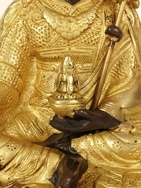 8" Tibetan Buddhist Deity Guru Padmasambhava In Brass | Handmade | Made In India
