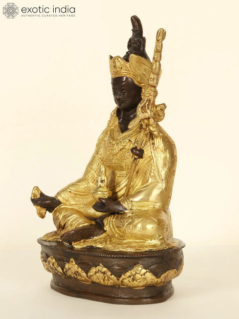 8" Tibetan Buddhist Deity Guru Padmasambhava In Brass | Handmade | Made In India