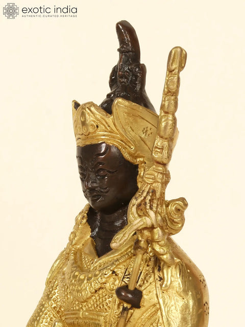 8" Tibetan Buddhist Deity Guru Padmasambhava In Brass | Handmade | Made In India