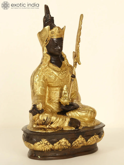 8" Tibetan Buddhist Deity Guru Padmasambhava In Brass | Handmade | Made In India