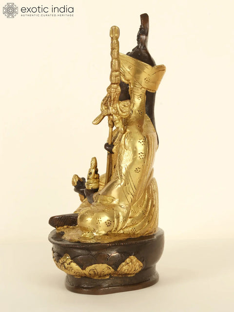 8" Tibetan Buddhist Deity Guru Padmasambhava In Brass | Handmade | Made In India