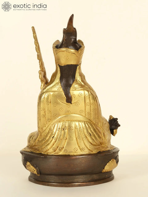 8" Tibetan Buddhist Deity Guru Padmasambhava In Brass | Handmade | Made In India
