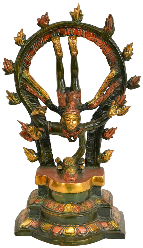 12" Lord Shiva's Tandava (Nataraja) In Brass | Handmade | Made In India