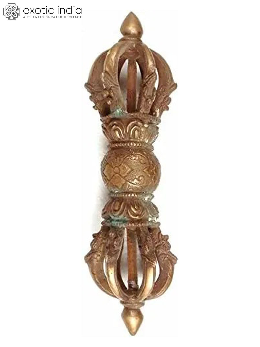 10" Handmade Tibetan Buddhist Brass Vajra Statue