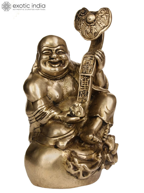 7" Laughing Buddha In Brass | Handmade | Made In India