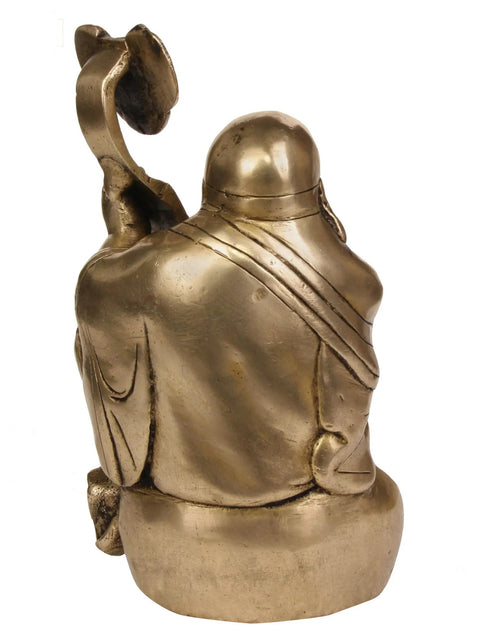 7" Laughing Buddha In Brass | Handmade | Made In India