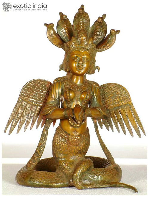 17" Naga Kanya Brass Statue Handmade