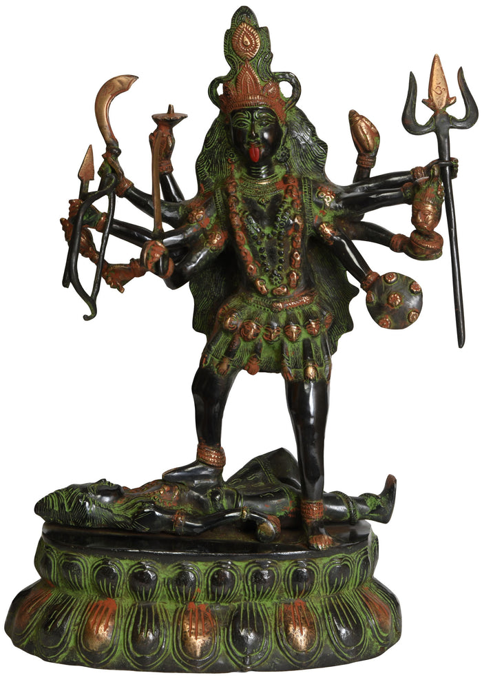 20" Kali Handmade Brass Statue for Pooja