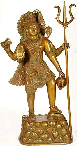 26" Large Lord Shiva Brass Statue Handmade
