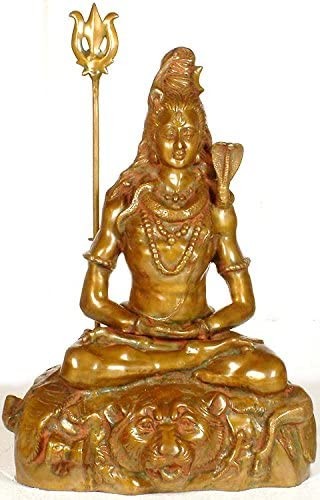 30" Handmade Dakshinamurti Shiva Brass Statue for Home Decor