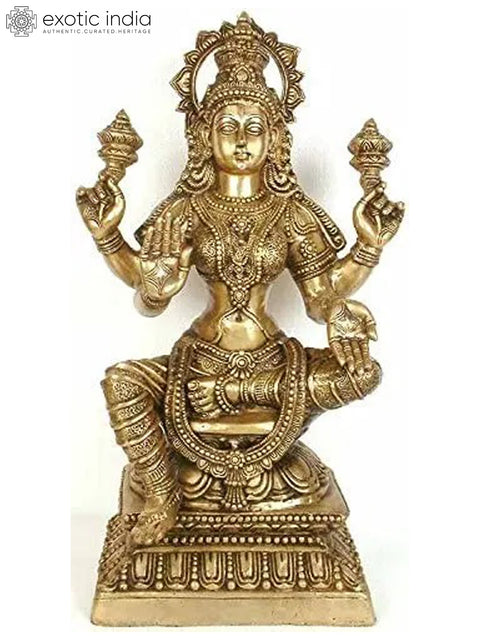 29" Large Goddess Lakshmi Brass Statue | Handmade | Made in India