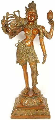39" Large Ardhanarishvara Brass Statue Handmade