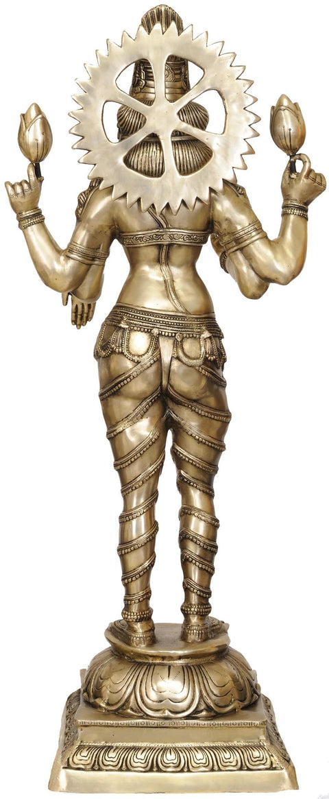 Large Goddess Lakshmi Brass Statue | Handmade | Made in India