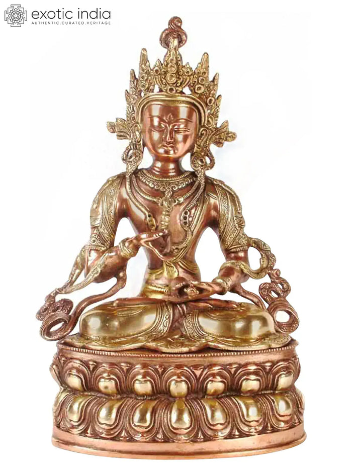 13" Vajrasattva Brass Statue for Tibetan Buddhist Pooja and Meditation