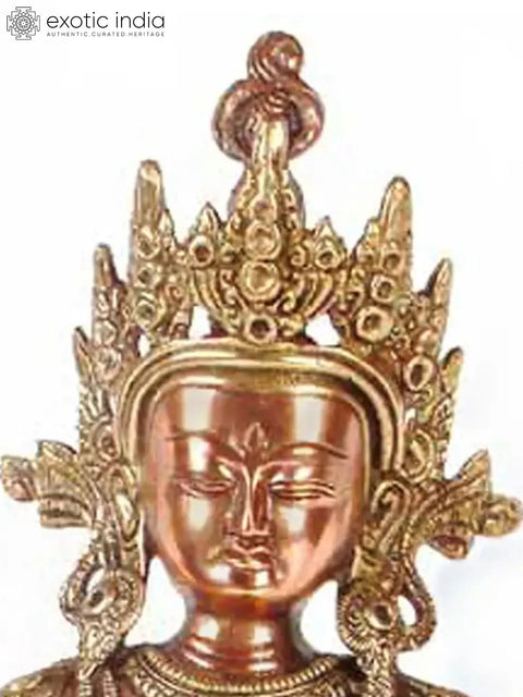 13" Vajrasattva Brass Statue – Tibetan Buddhist Divine Priest of Purification | Handmade in India